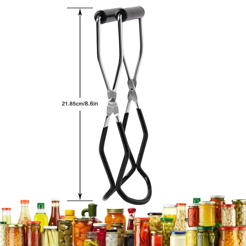 Eeoyu Canning Jar Lifter Tongs Stainless Steel Jar Lifter with Grip Handle for Home Kitchen (Black) - Image 2